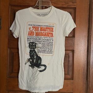 The Master and Margarita cat graphic tee T-shirt m out of print